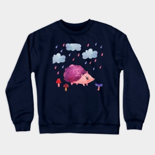 Cute Hedgohg Painting Hand Drawn Crewneck Sweatshirt